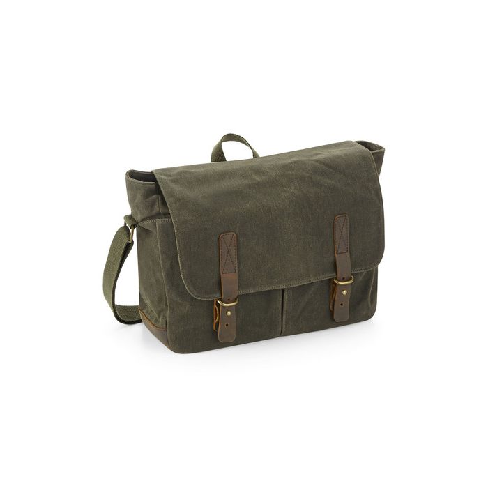 Quadra QD653 Heritage Waxed Canvas Messenger