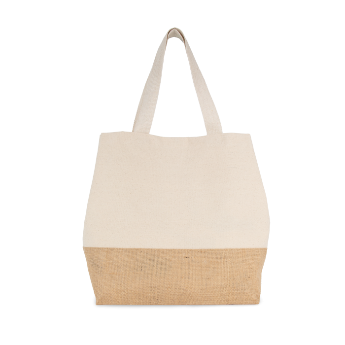 Kimood KI0235N Shopper van jute- & katoencanvas Natural One Size