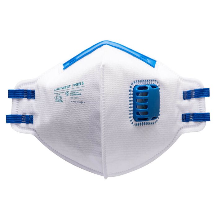Portwest P251 FFP2  Plat Gevouwen Masker met Ventiel (PK20)