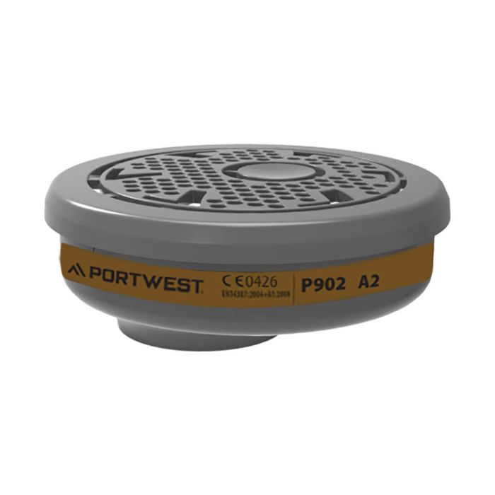 Portwest P902 A2 Gasfilter met Bayonetbevestiging (pk6)