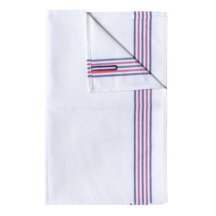 Kariban K139 Theedoek met 5 strepen 'Origine France Garantie' White One Size