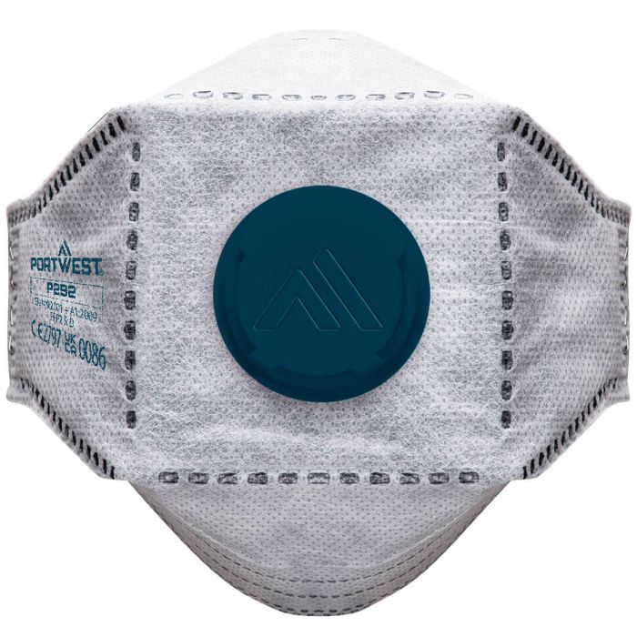 Portwest P292 EAGLE FFP2 Koolstof gevouwen plat masker (Pk10)