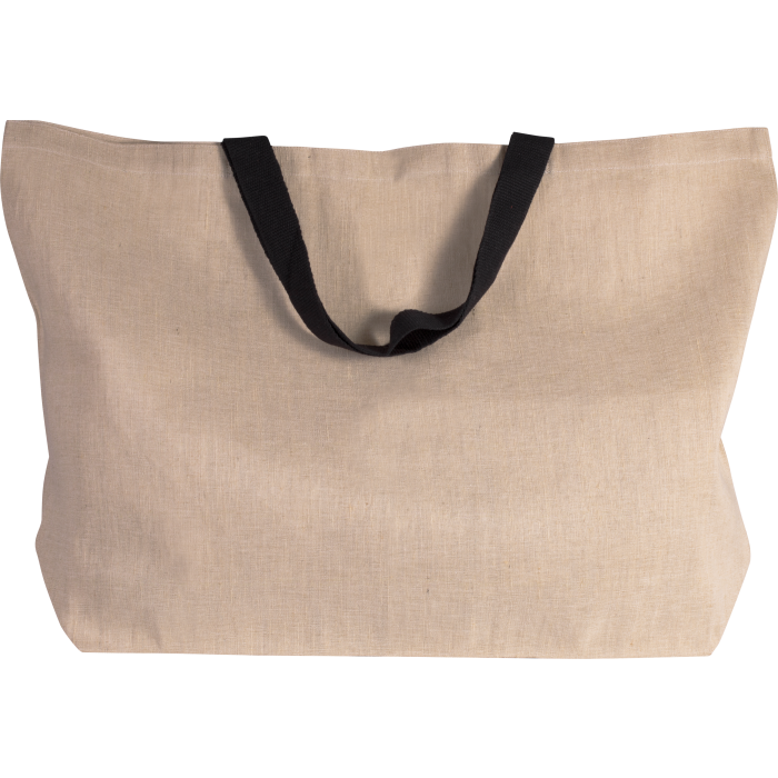 Kimood KI0228N Grote strandtas van jute/katoen Natural One Size