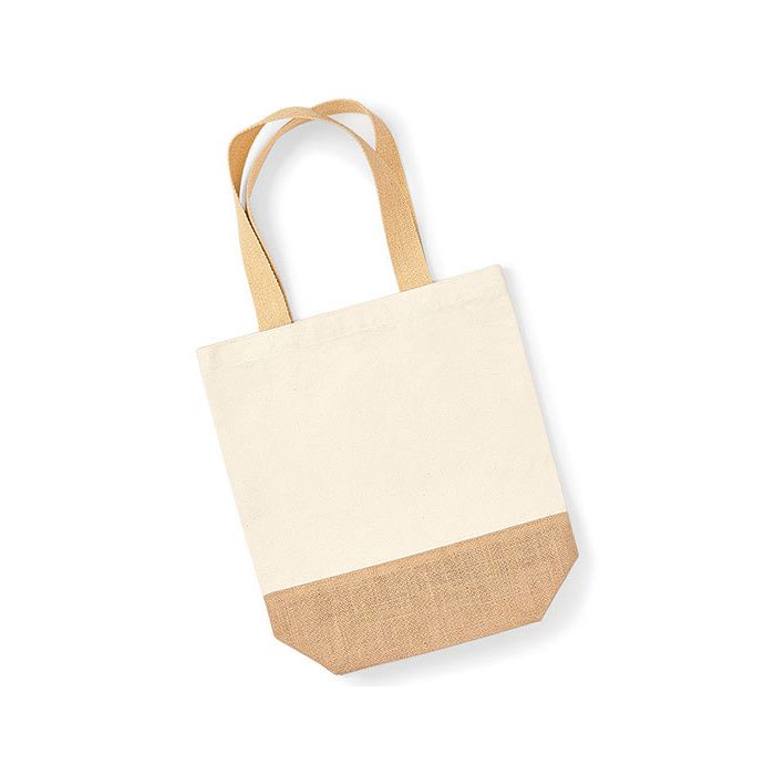 Westford Mill WM450 Jute Base Canvas Shopper