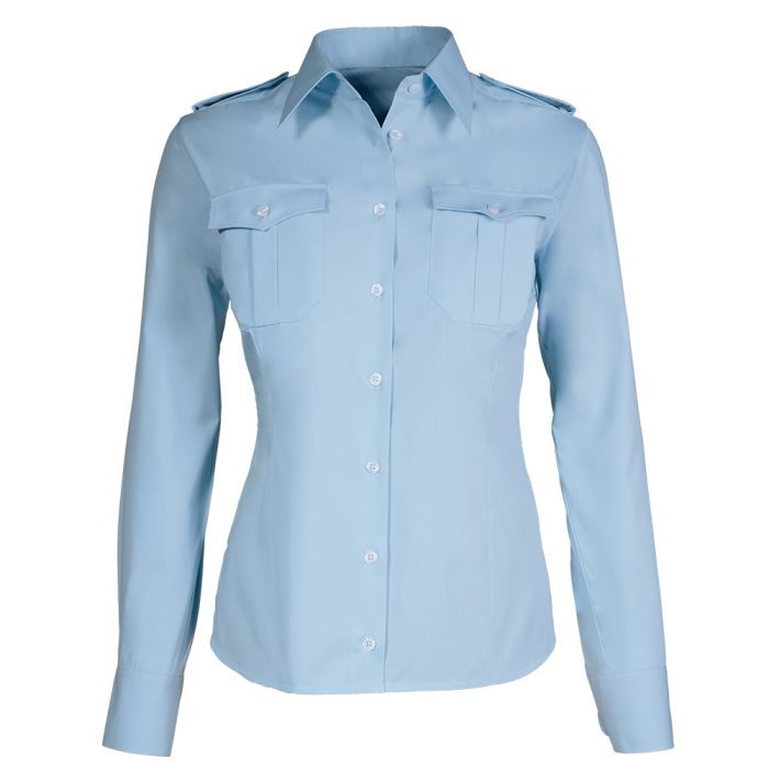 SALE! Giovanni Capraro 27055-2 Dames Pilot Blouse 55/45% Katoen/Polyester - Hemelsblauw - Maat 36
