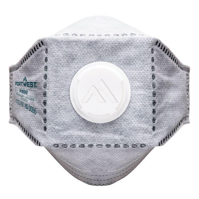 Portwest P392 EAGLE FFP3 Koolstof gevouwen plat masker (Pk10)