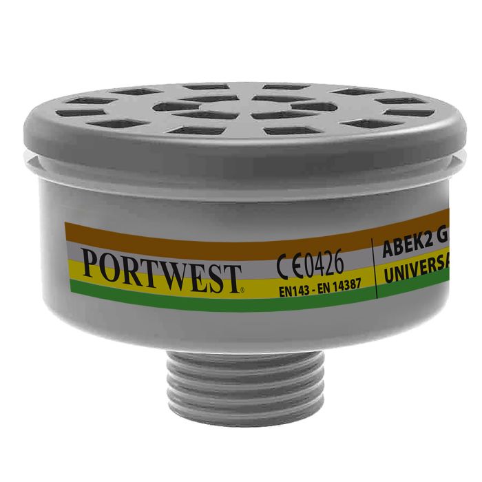 Portwest P926 ABEK2 Gas Filter  met Universele Schroefdraadsluiting (Pk4)