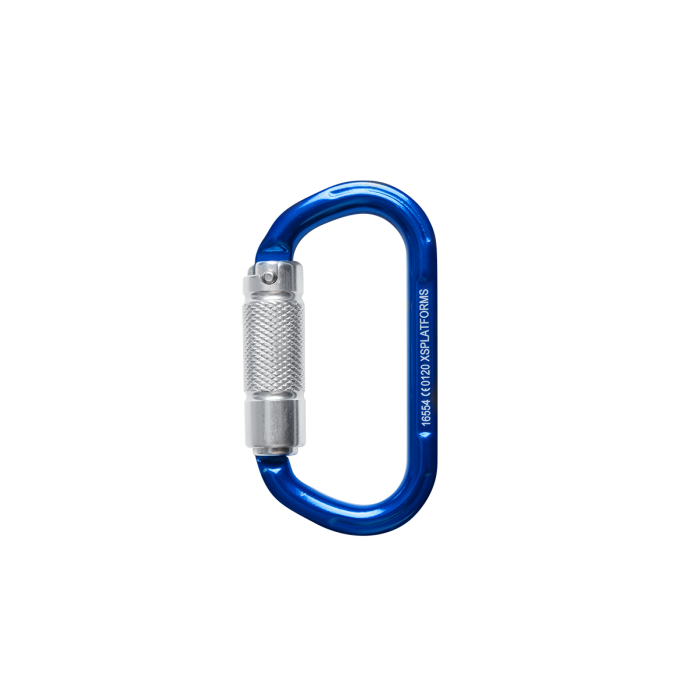 Allrisk 16554 Triple lock karabiner Blue - Aluminum