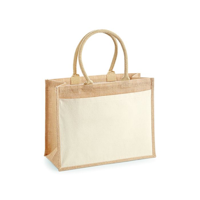 Westford Mill WM427 Cotton Pocket Jute Shopper
