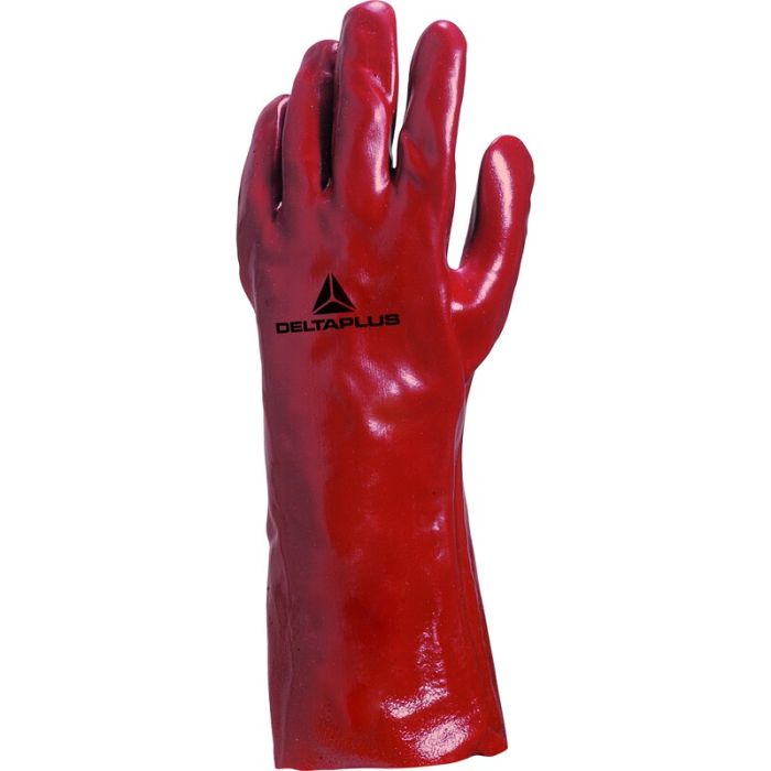 Delta Plus PVC7335 PVC HANDSCHOEN ROOD LENGTE 35