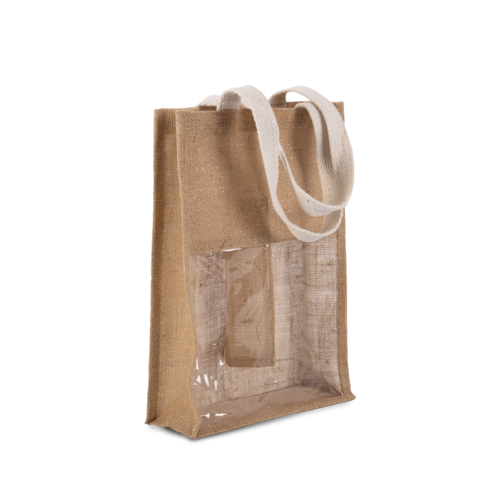 Kimood KI0268N Flessentas van jute Natural / Gold One Size
