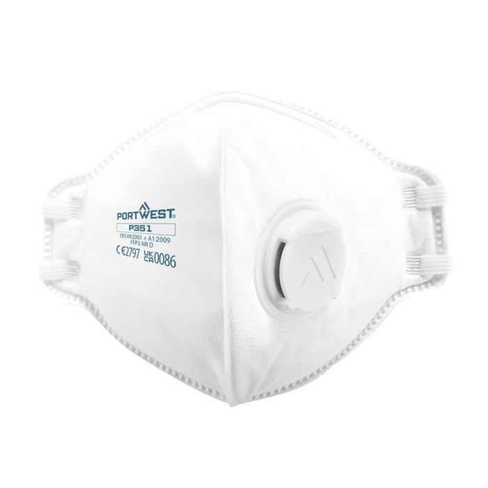 Portwest P351 FFP3 Dolomite Plat Gevouwen Masker (PK20)
