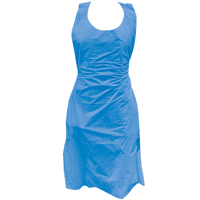 PSP Schort PE Blauw 20mu 125x80cm zak 100 st