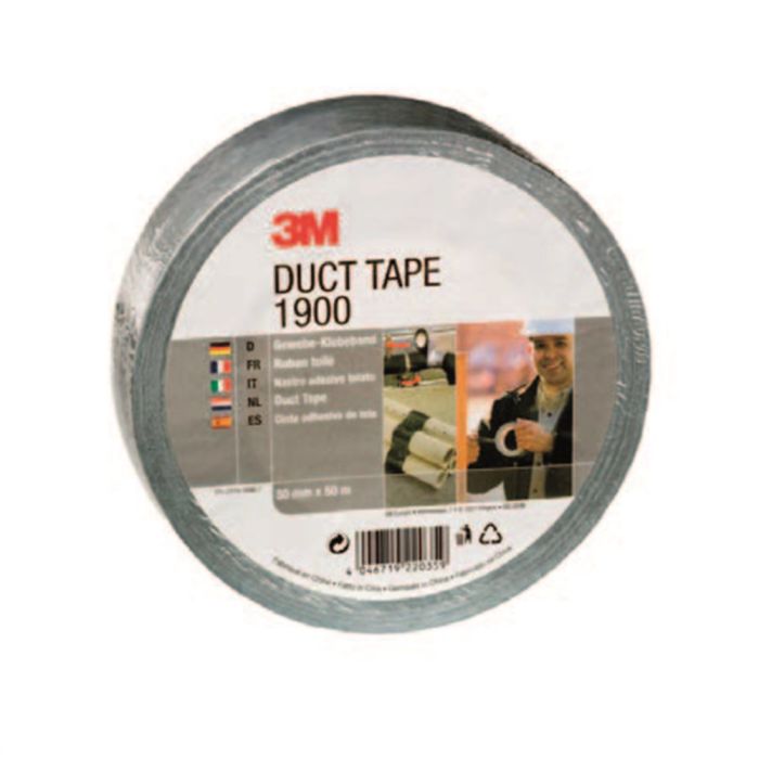 3M Economy Duct Tape 1900 zwart 50 mtr.