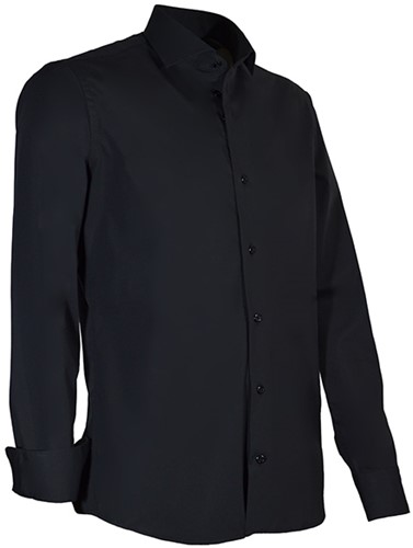 Giovanni Capraro 936-20 Heren Overhemd met stretch - Zwart