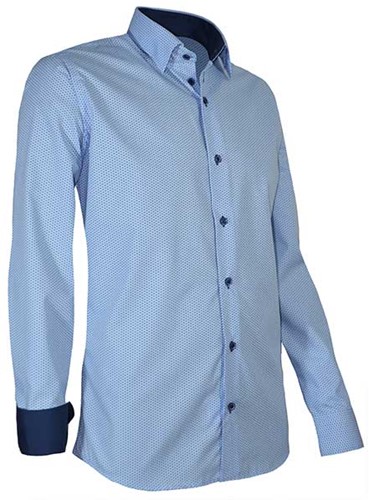 Giovanni Capraro 939-32 Heren Overhemd - Licht Blauw [Navy accent]