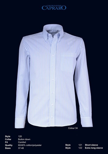 Giovanni Capraro 120-34 Heren Overhemd - Wit gestreept